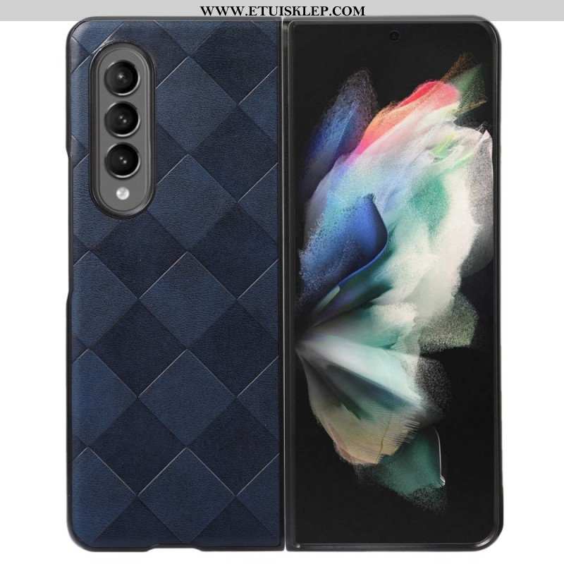 Etui do Samsung Galaxy Z Fold 4 Wzór W Kratkę Z Imitacji Skóry